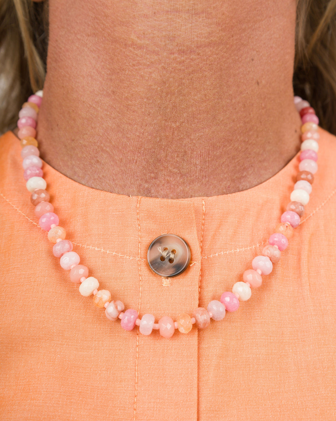 Pink Multi-Tone Beaded Necklace