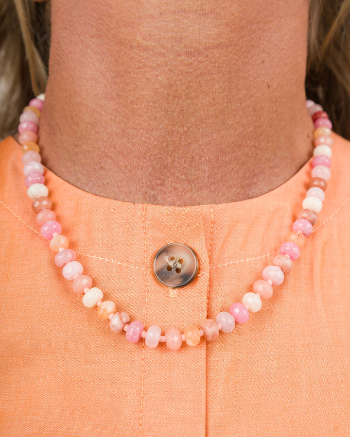 Pink Multi-Tone Beaded Necklace