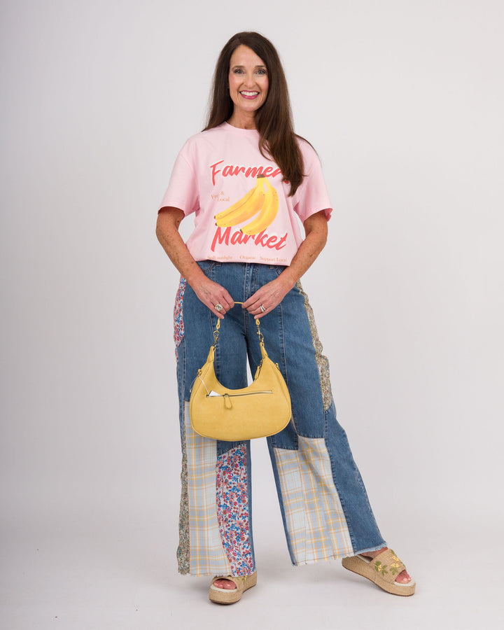Banana Graphic Pink Tee Shirt