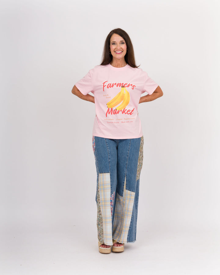 Banana Graphic Pink Tee Shirt
