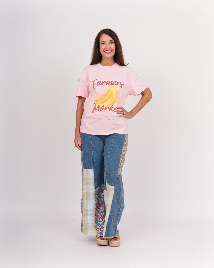 Banana Graphic Pink Tee Shirt