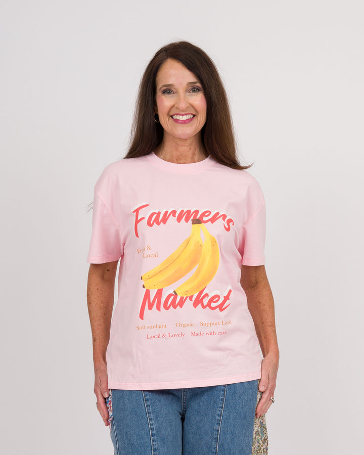 Banana Graphic Pink Tee Shirt