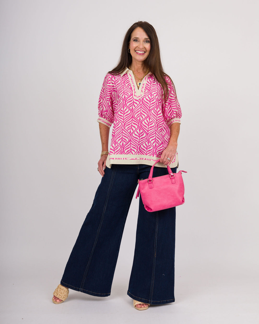 Orla Popover Top - Peony