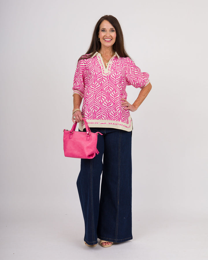 Orla Popover Top - Peony