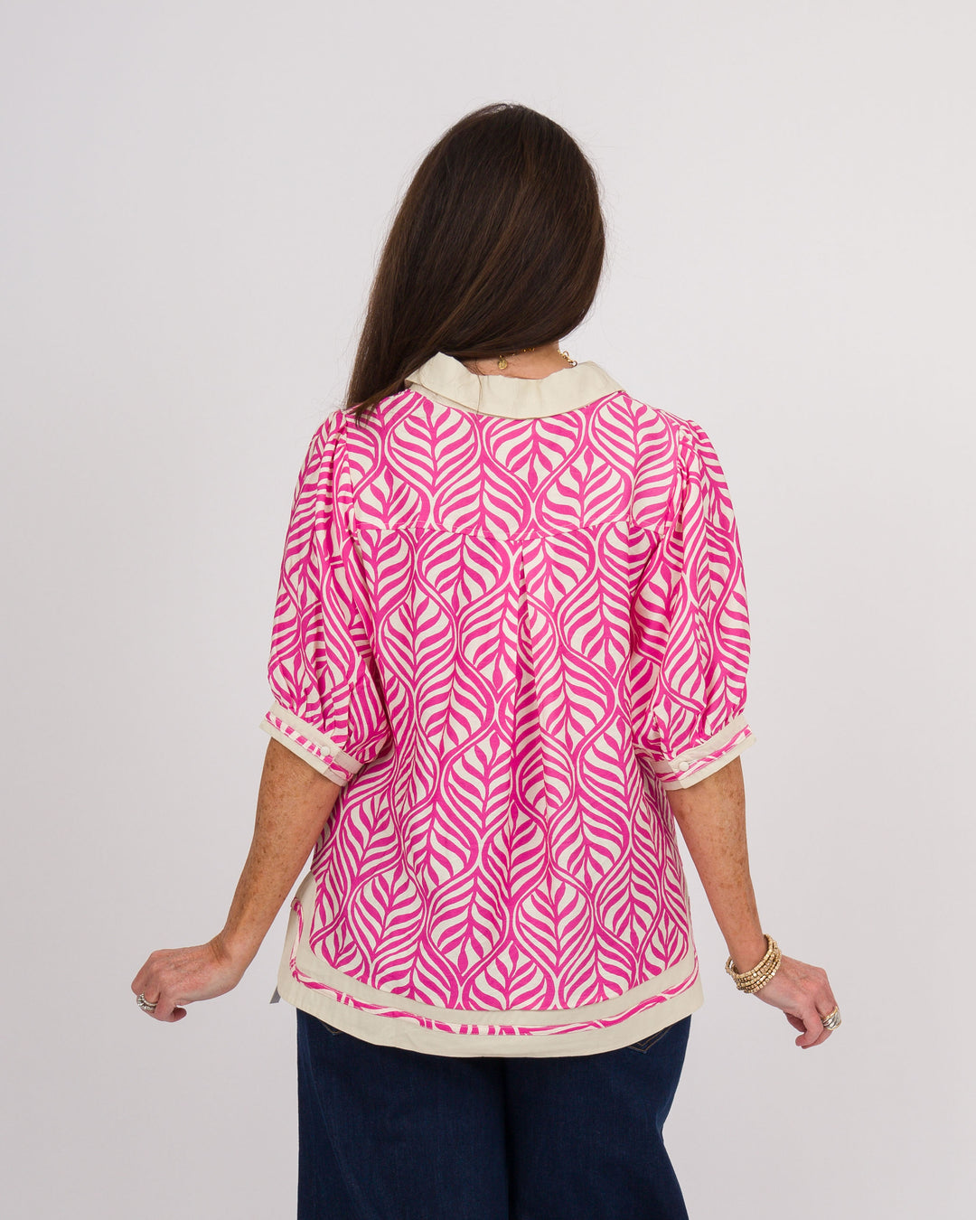 Orla Popover Top - Peony