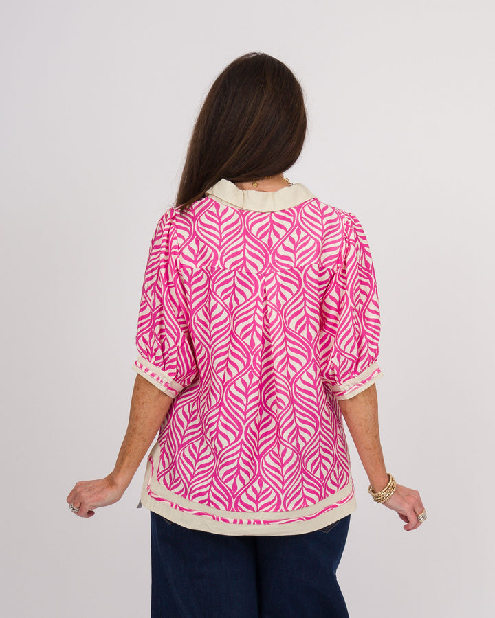 Orla Popover Top - Peony