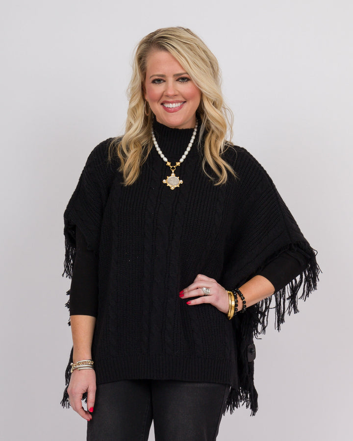 Hayes Poncho Dusty Black O/S