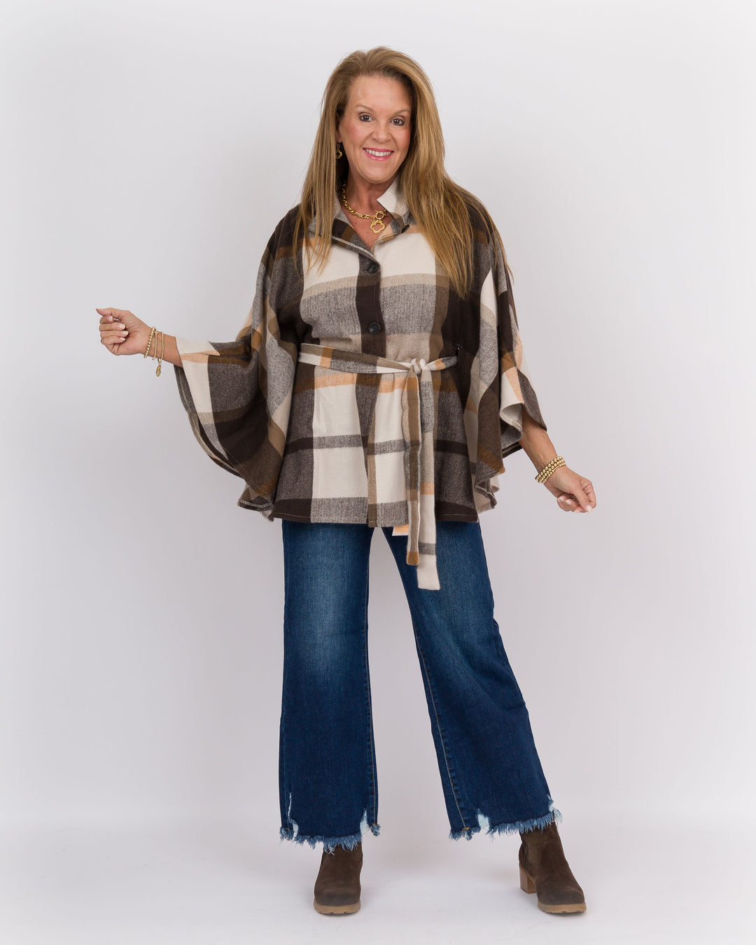 Plaid Belt Wrap Chocolate