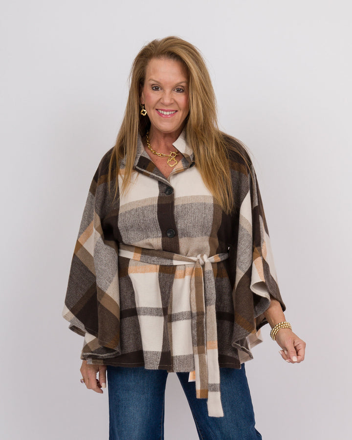 Plaid Belt Wrap Chocolate