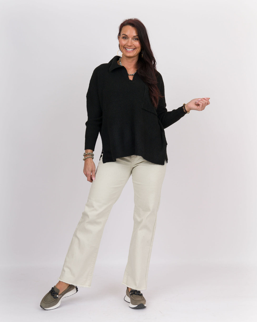 Noa Collared Sweater Black