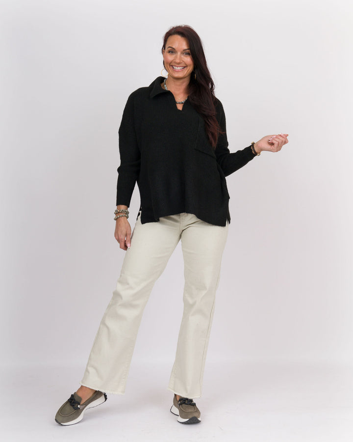 Noa Collared Sweater Black
