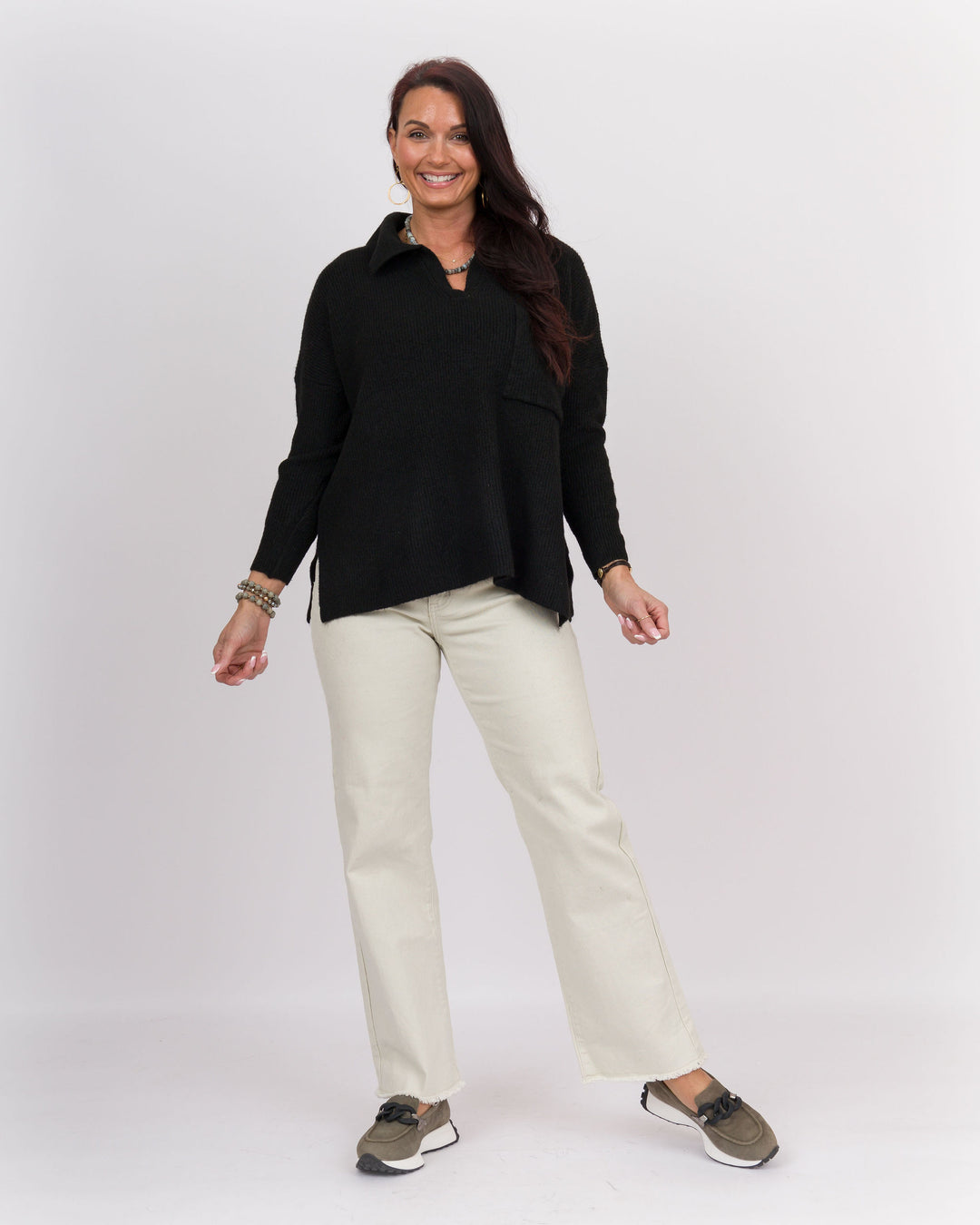 Noa Collared Sweater Black