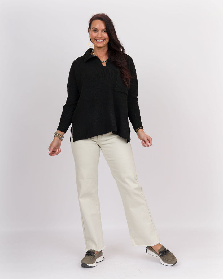 Noa Collared Sweater Black