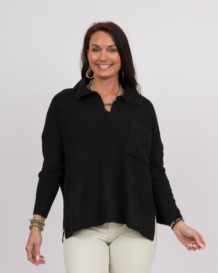 Noa Collared Sweater Black