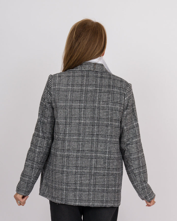 Bynes Plaid Blazer Black