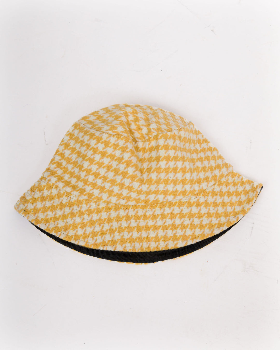 Yellow Houndstooth Bucket Hat