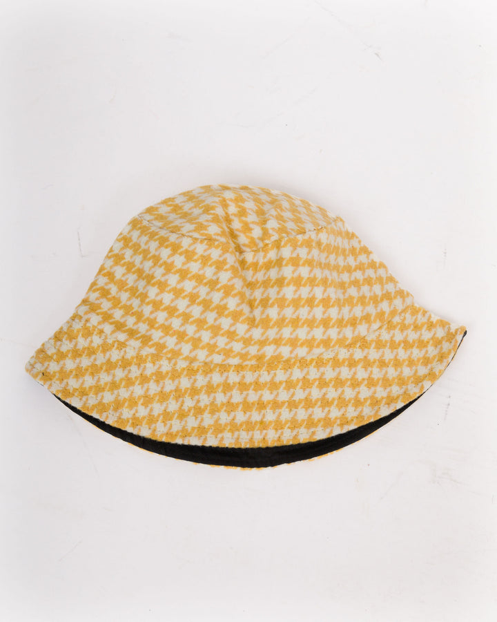 Yellow Houndstooth Bucket Hat