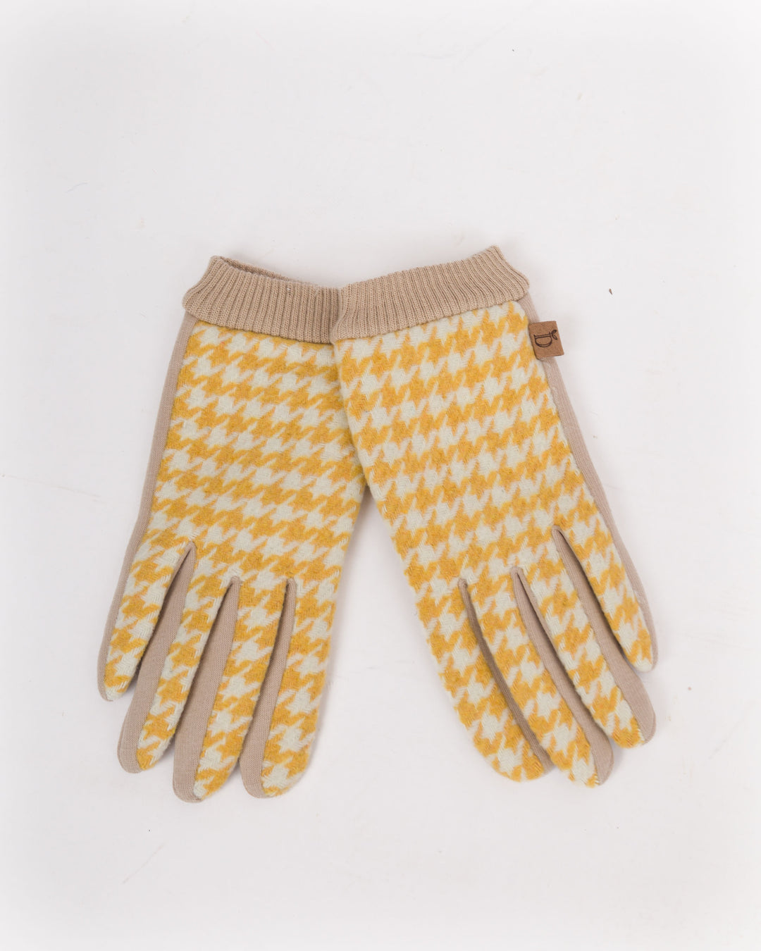 Yellow Houndstooth Gloves