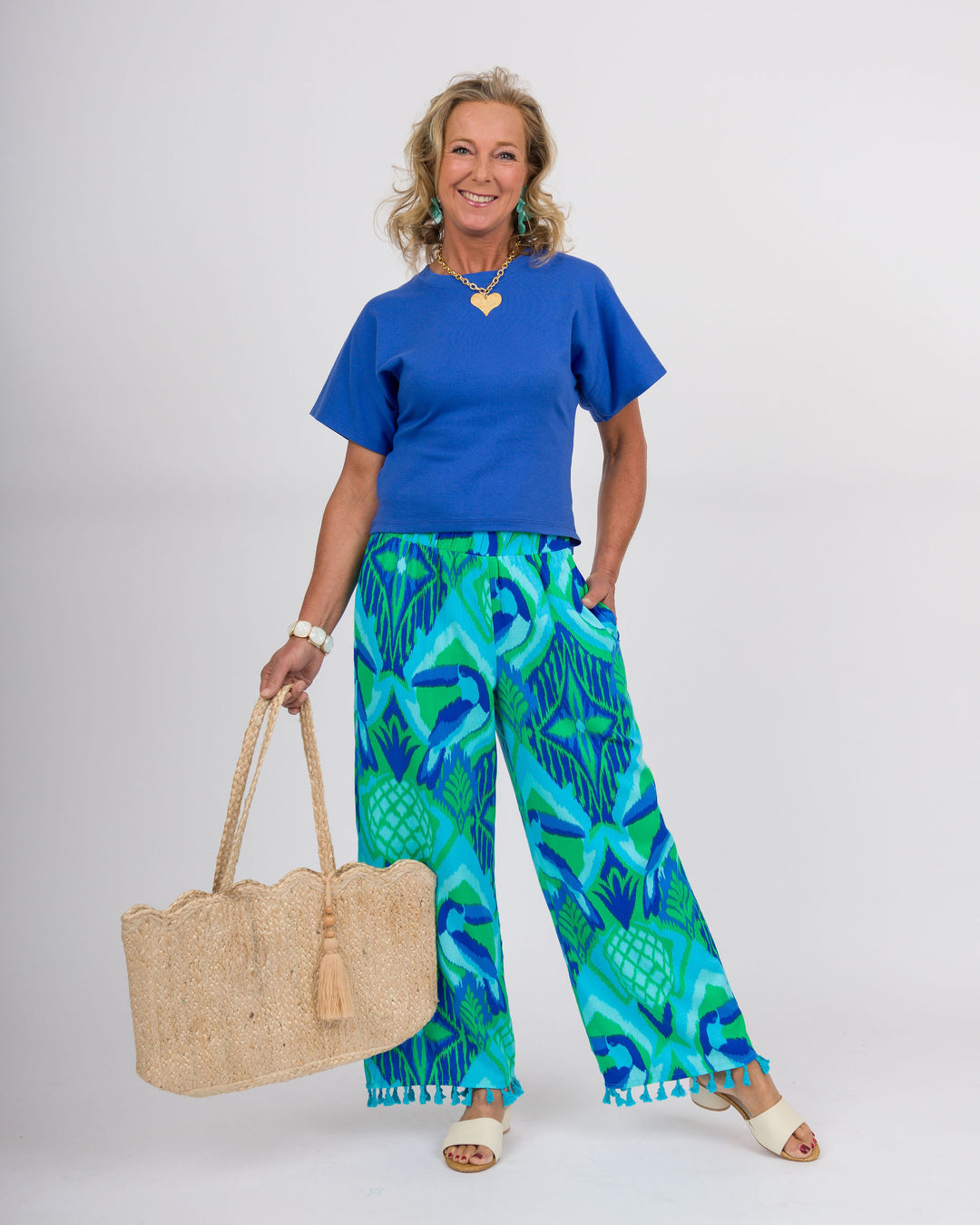 Angel Crew Neck Top - Cobalt