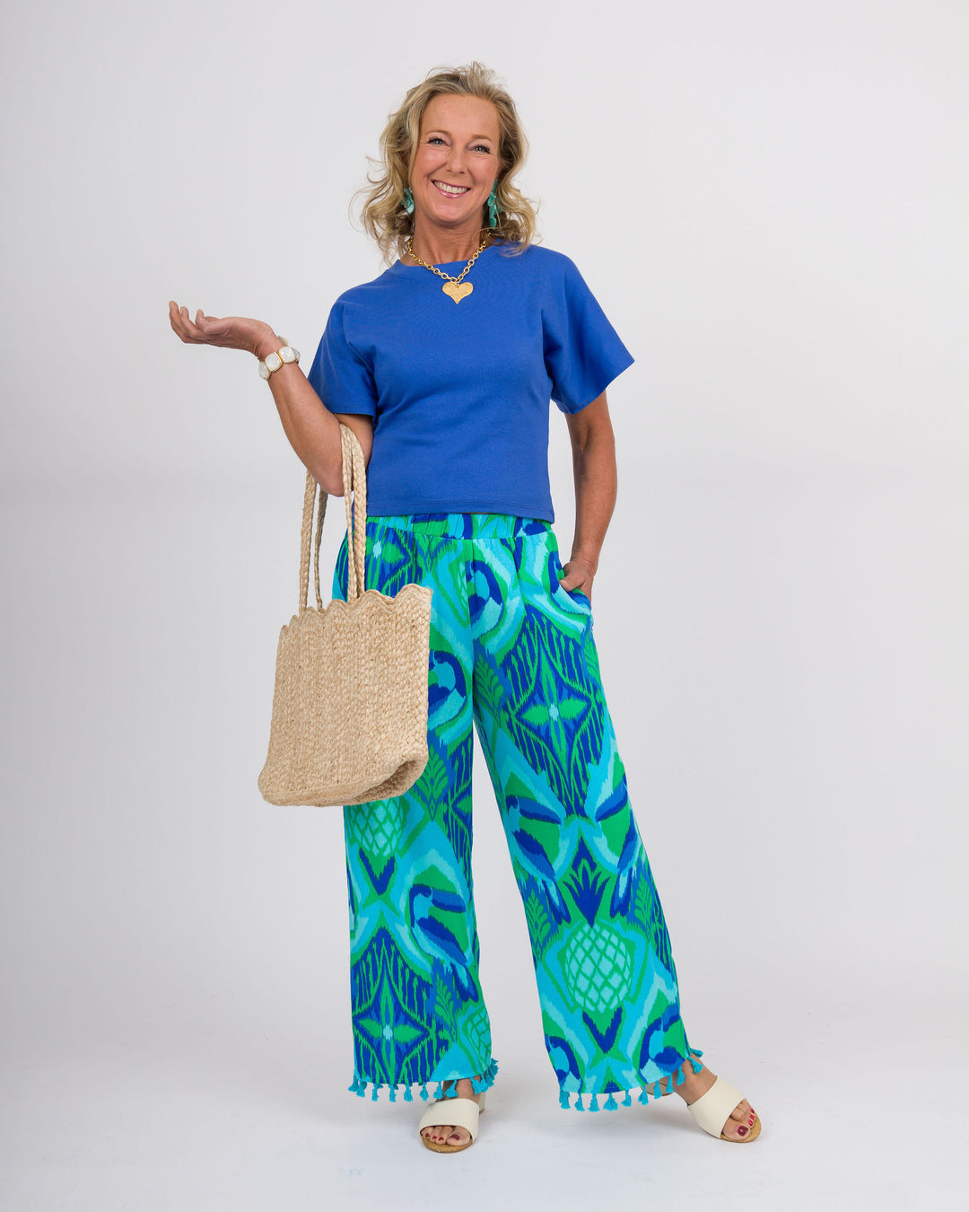 Angel Crew Neck Top - Cobalt