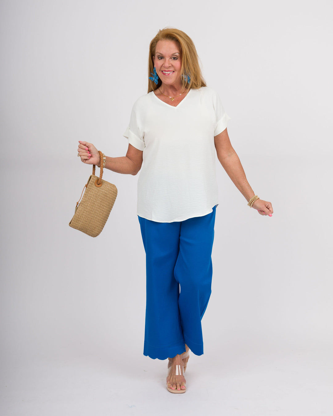 White Dolman Top