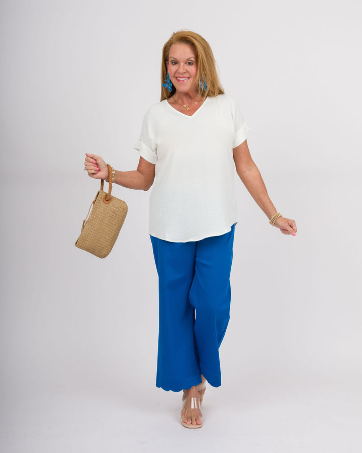 White Dolman Top