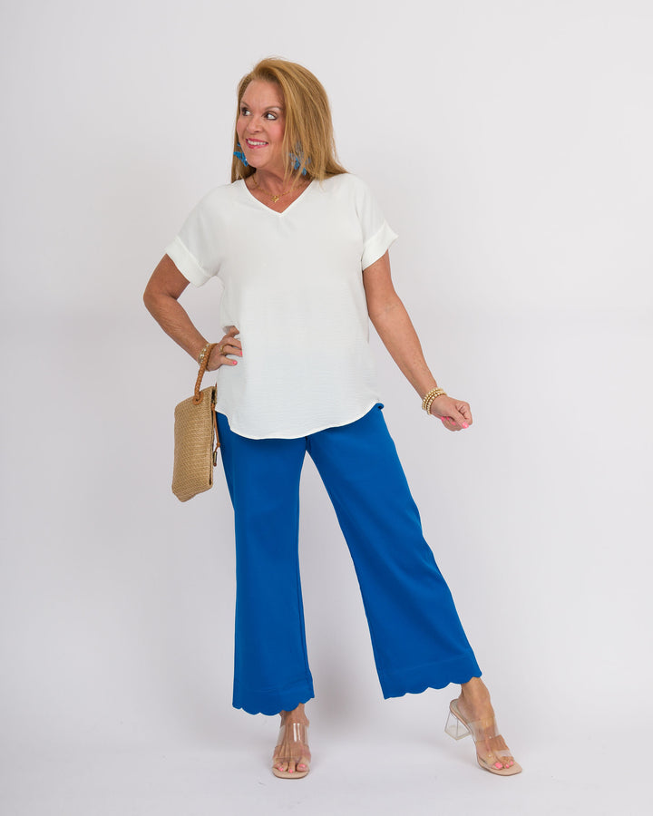 White Dolman Top