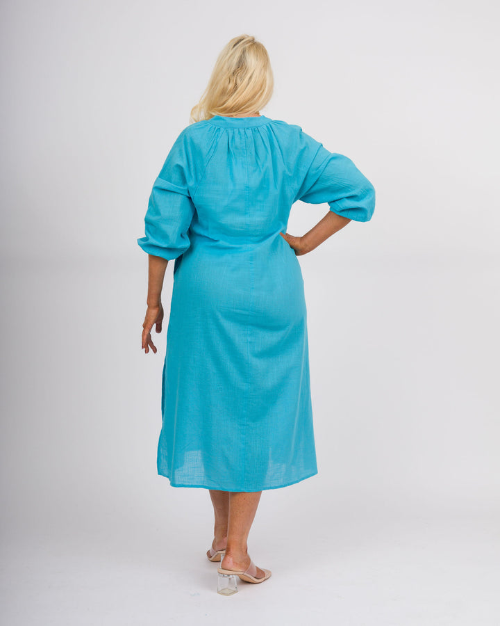 Audra Blue Kaftan Dress