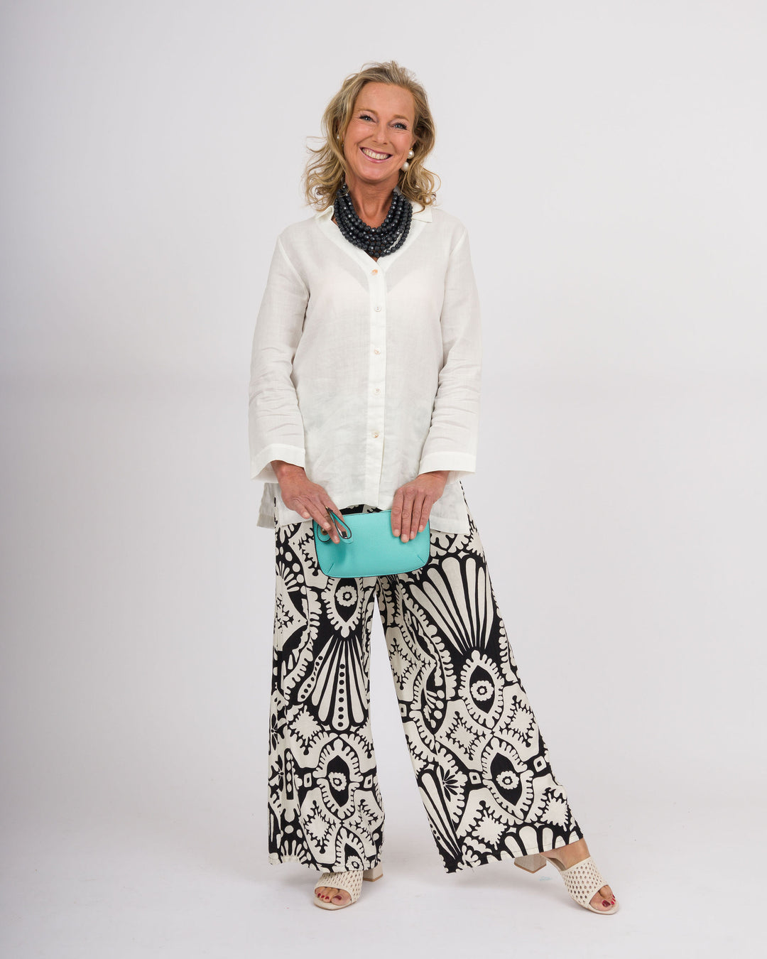 Midnight Ivory Palazzo Pants