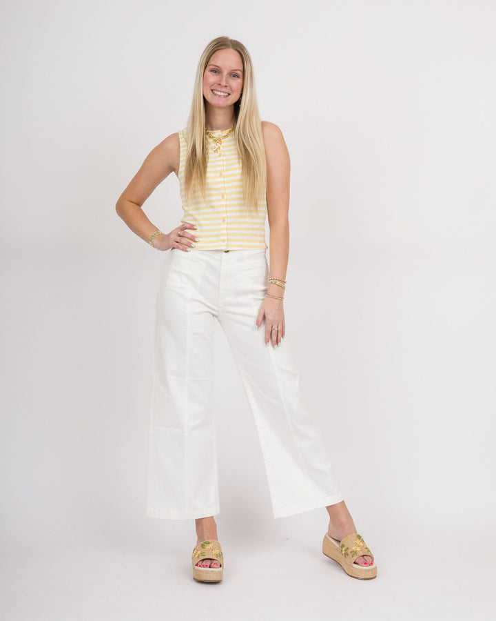 Butter + White Striped Top