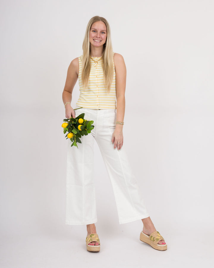 Butter + White Striped Top