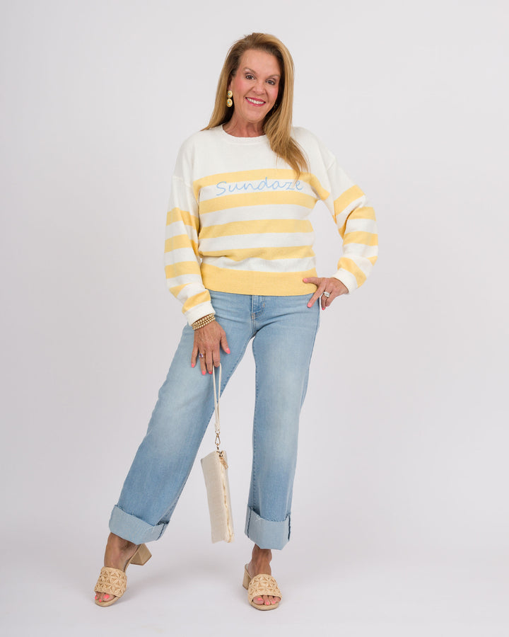Sundaze Lemon Striped Sweater