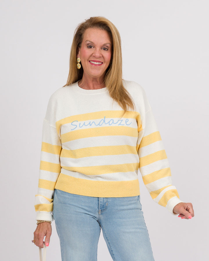 Sundaze Lemon Striped Sweater