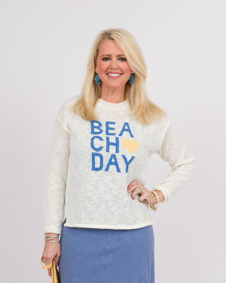 Beach Day Sweater - White