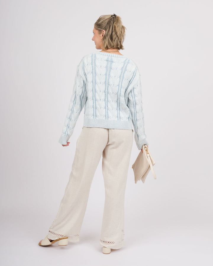 Frosted Sky V-Neck Sweater