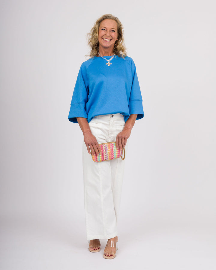 Toni Drop Sleeve Top - Cerulean