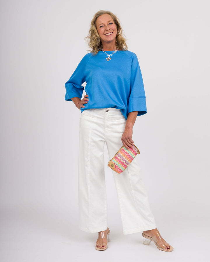 Toni Drop Sleeve Top - Cerulean
