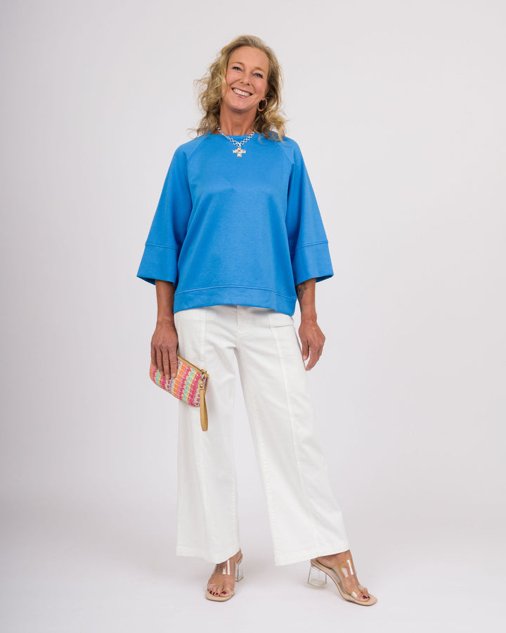 Toni Drop Sleeve Top - Cerulean