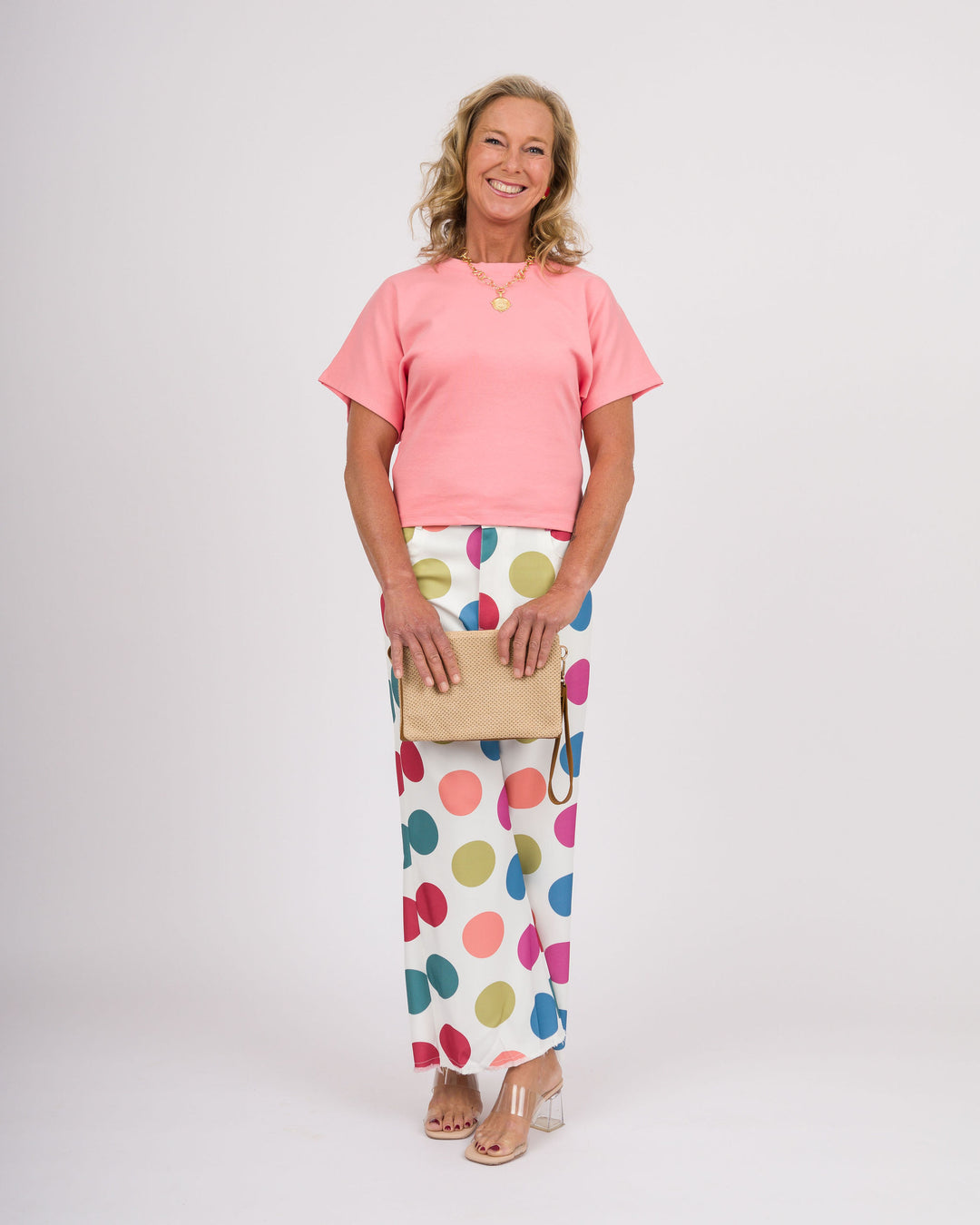 Angel Crew Neck Top - Coral