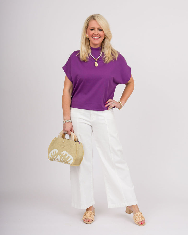 Blair Mock Neck Top - Plum Jam
