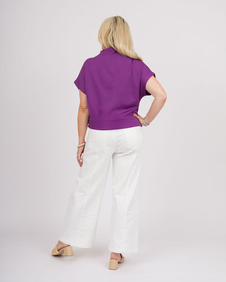 Blair Mock Neck Top - Plum Jam