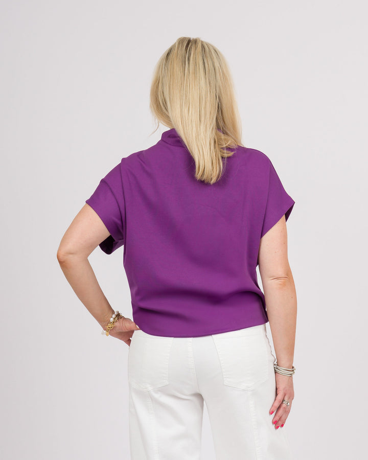 Blair Mock Neck Top - Plum Jam