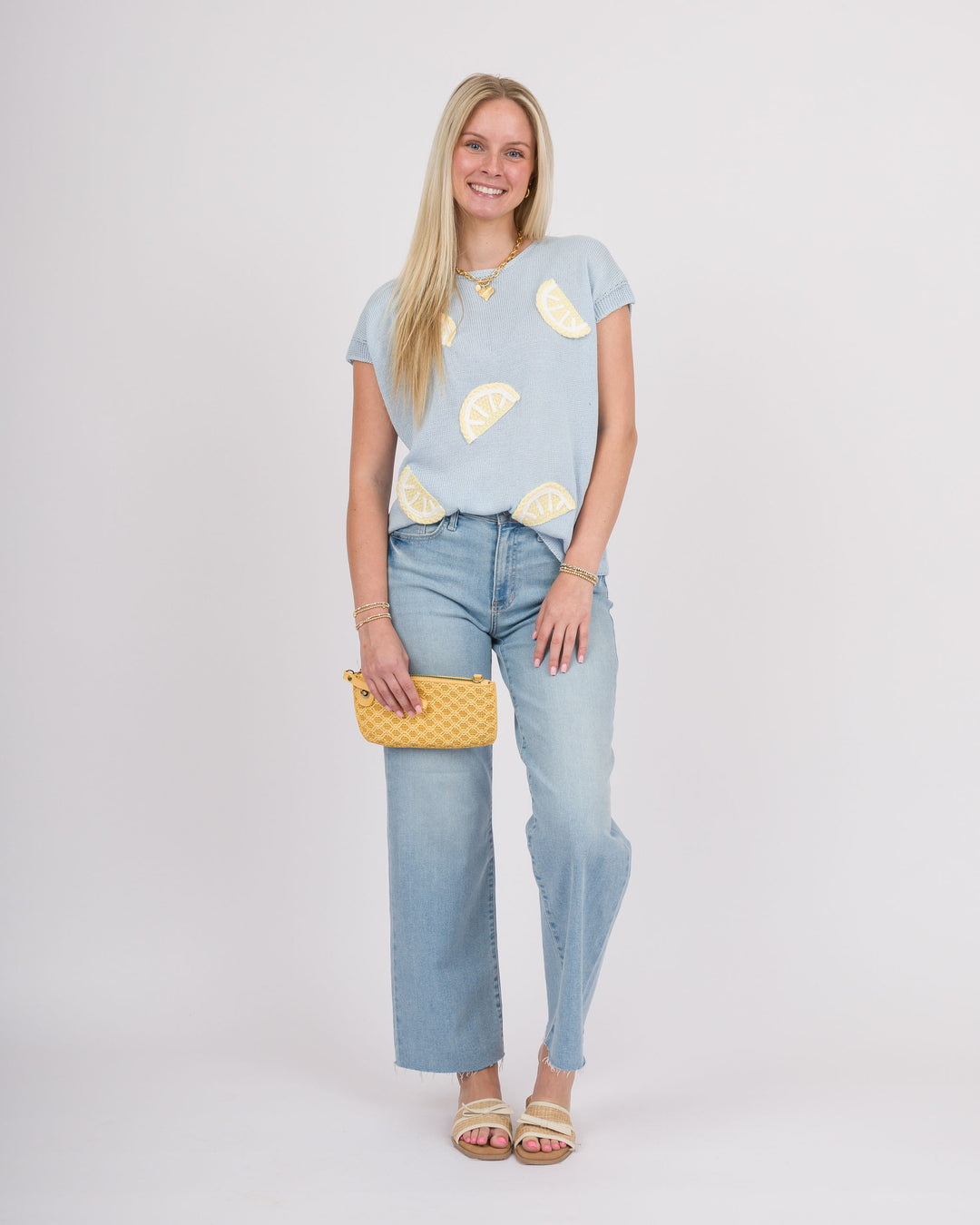 Baby Blue Sweater with Lemons