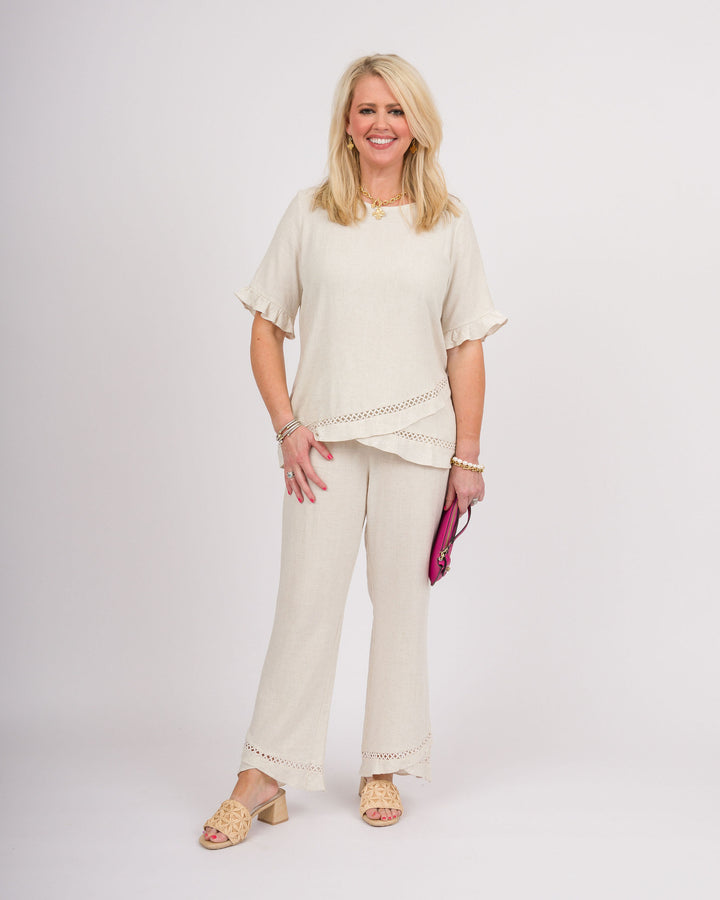 Layla Ruffle Top - Natural