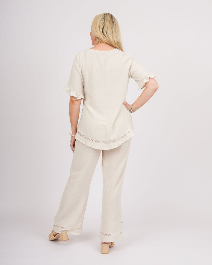 Layla Ruffle Top - Natural