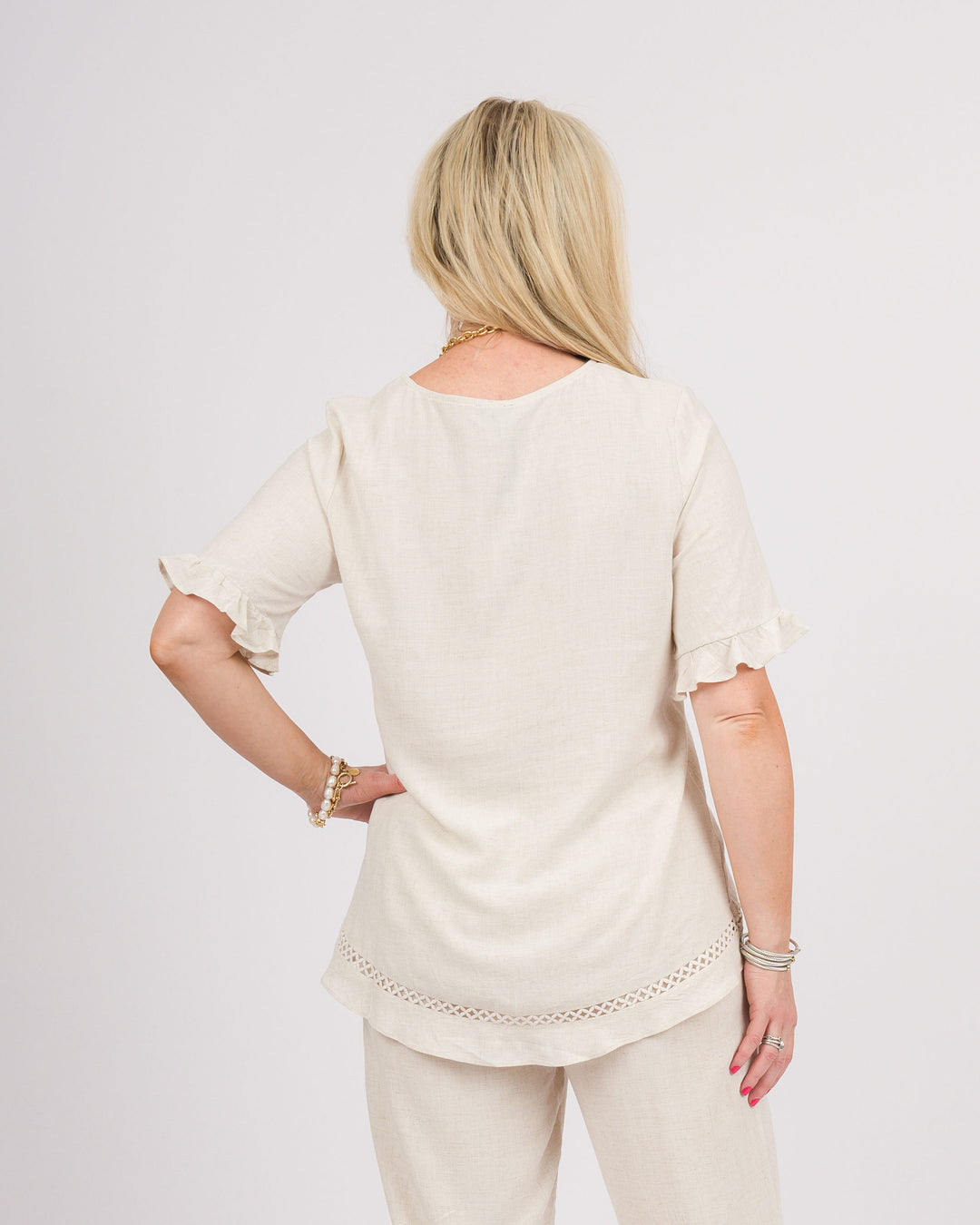 Layla Ruffle Top - Natural