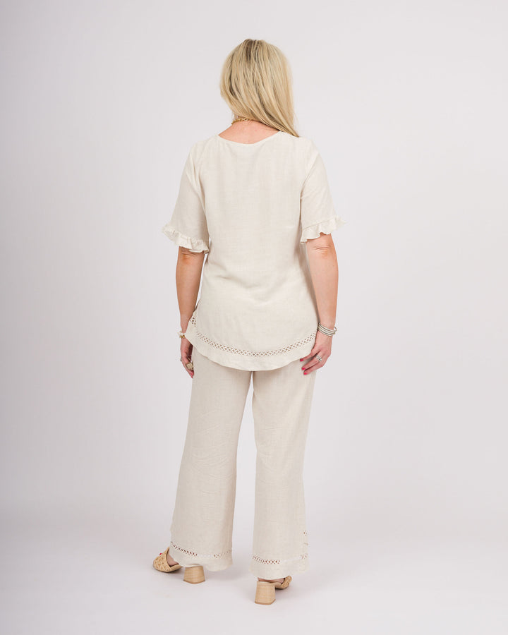 Layla Ruffle Top - Natural