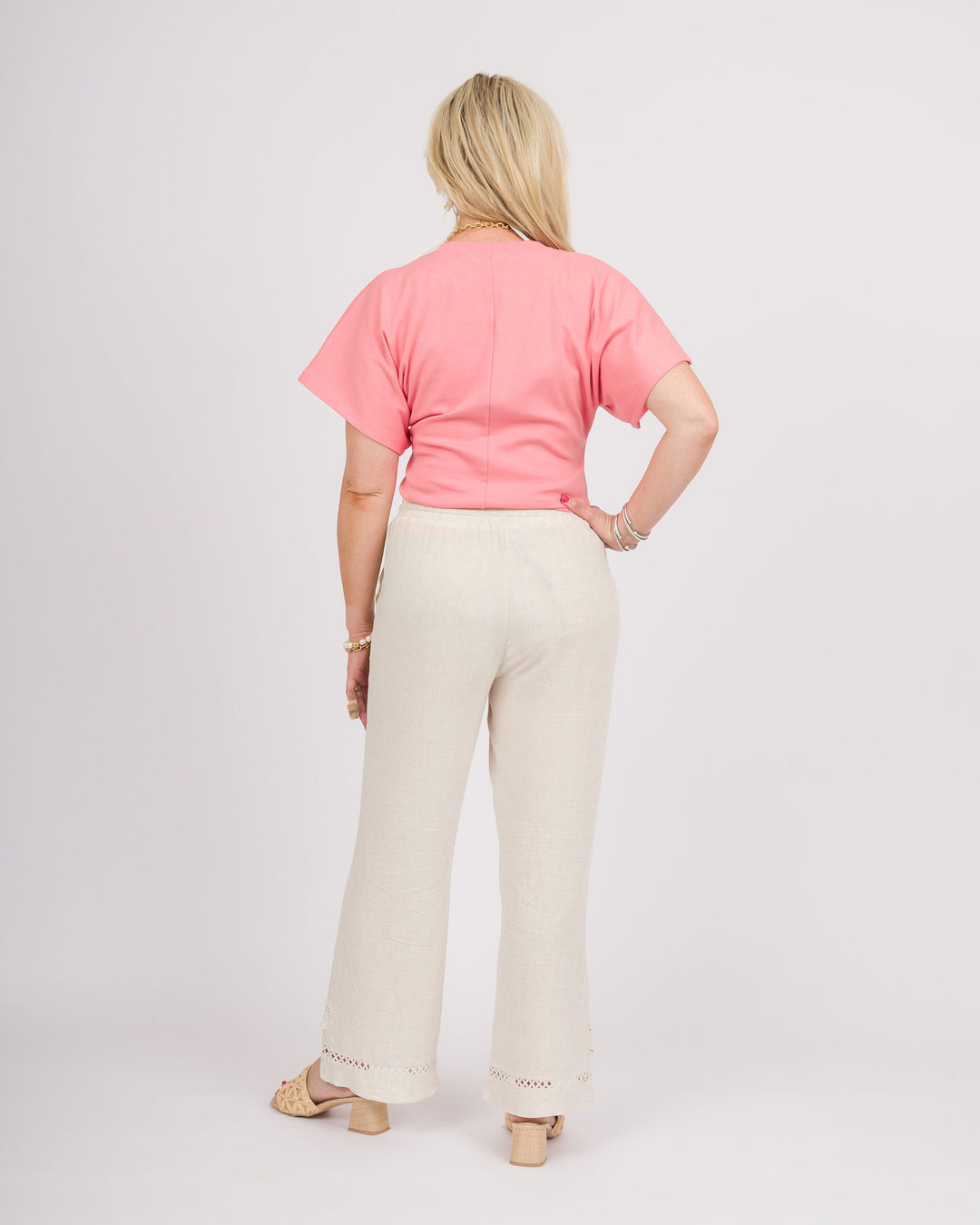 Layla Ruffle Pants - Natural
