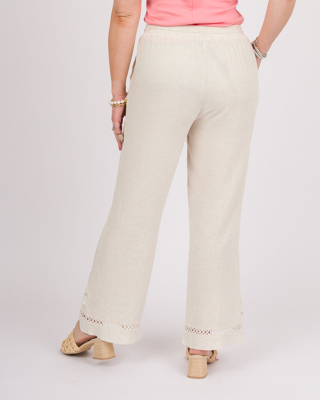 Layla Ruffle Pants - Natural