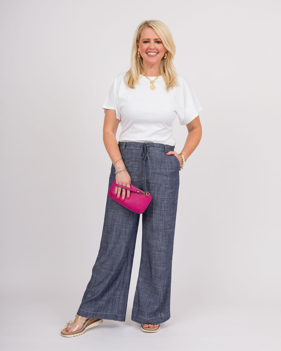 Navy String Tie Pants